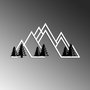 Wallity Mountain - v2 Escultura de pared en blanco y negro